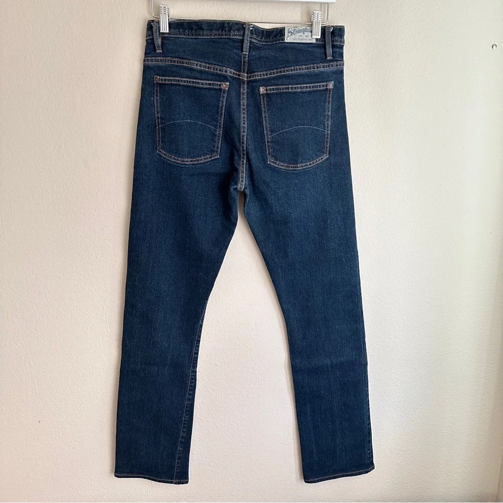 Stronghold Denim Jeans Mens 32 Dark Blue Slim Straight Button‎ Fly Made in USA